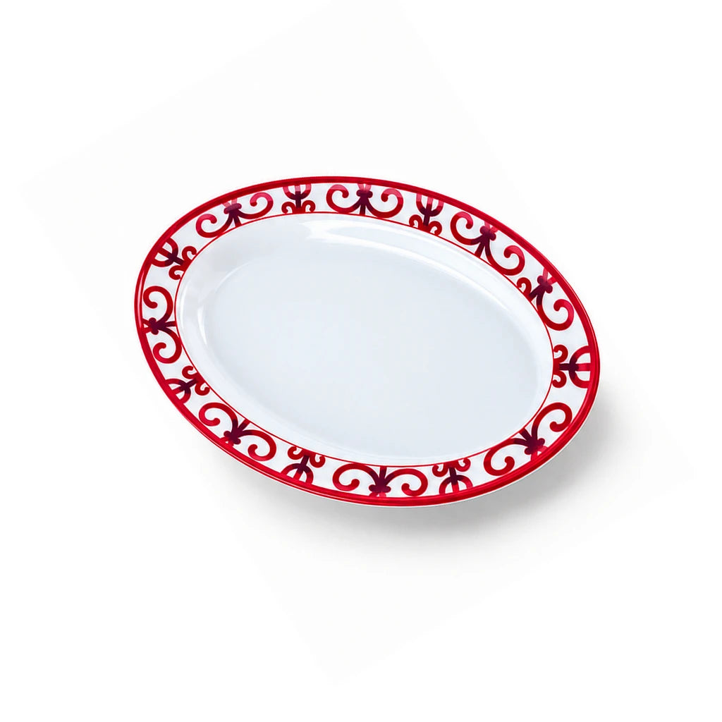 Blaze Wrought Iron 14-Inch Printed Melamine Oval Dish