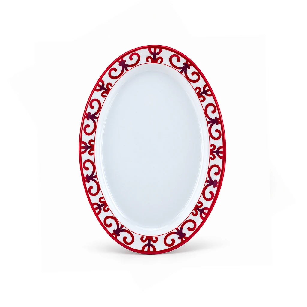 Blaze Wrought Iron 14-Inch Printed Melamine Oval Dish