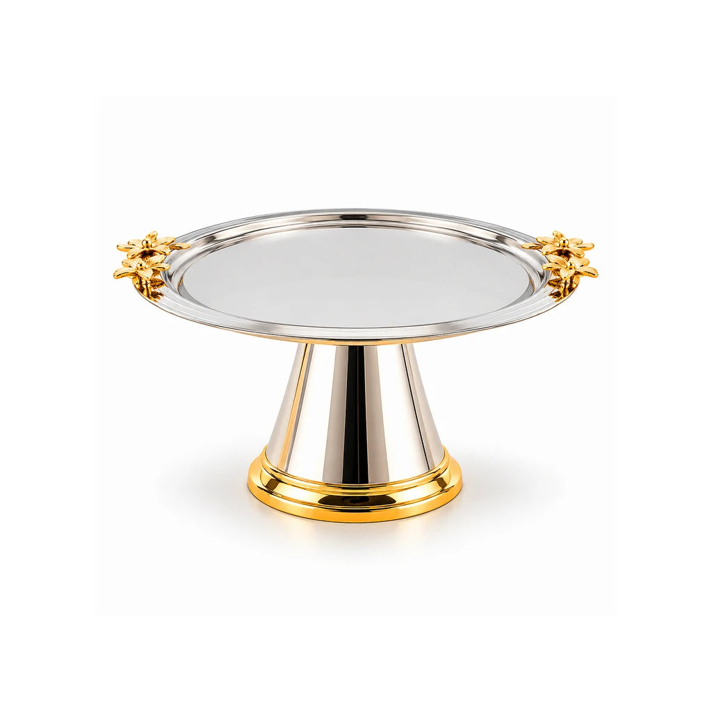 Fancy Stainless Steel Cake Dish With Stand