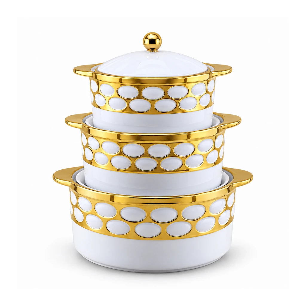 Bothwin 3-Piece Golden Bubble Ceramic Casserole Dish Set