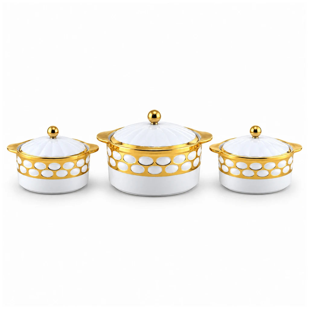 Bothwin 3-Piece Golden Bubble Ceramic Casserole Dish Set