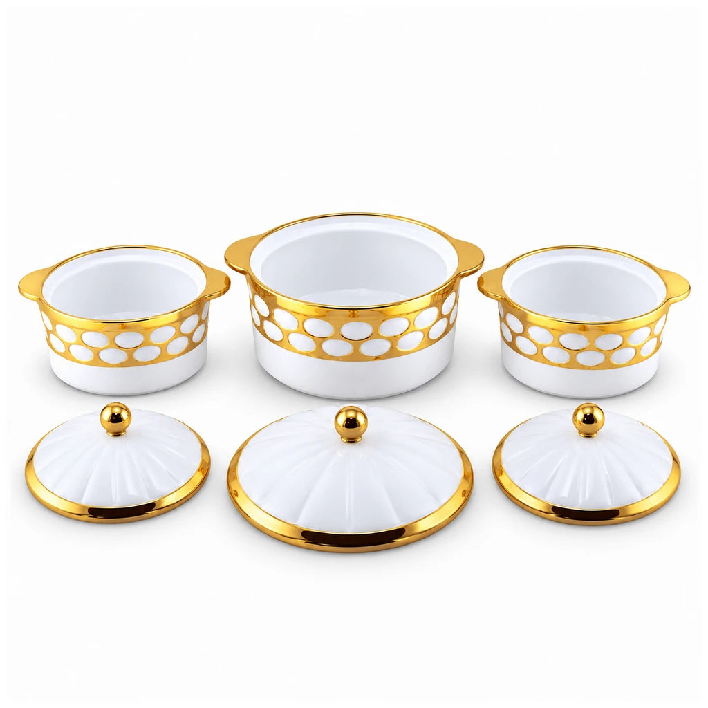 Bothwin 3-Piece Golden Bubble Ceramic Casserole Dish Set