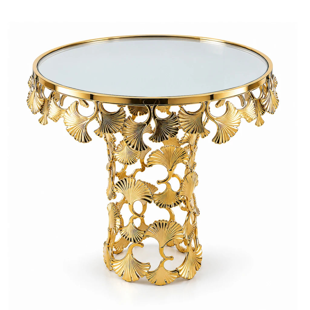 Fancy Round Ceramic Cake Dish With Leaf Pedestal Stand - 20, 26 & 30 cm