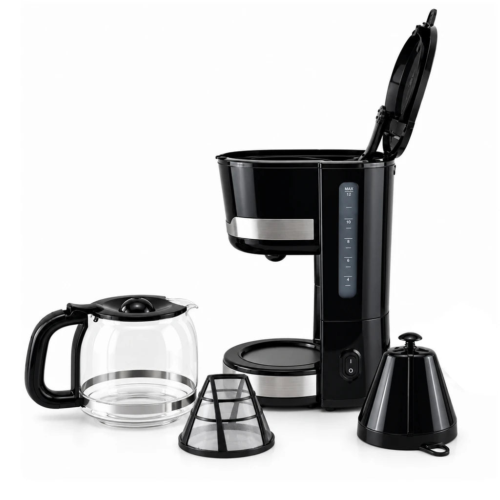 Danny Home 1.5-Liter Black Electric Coffee Maker