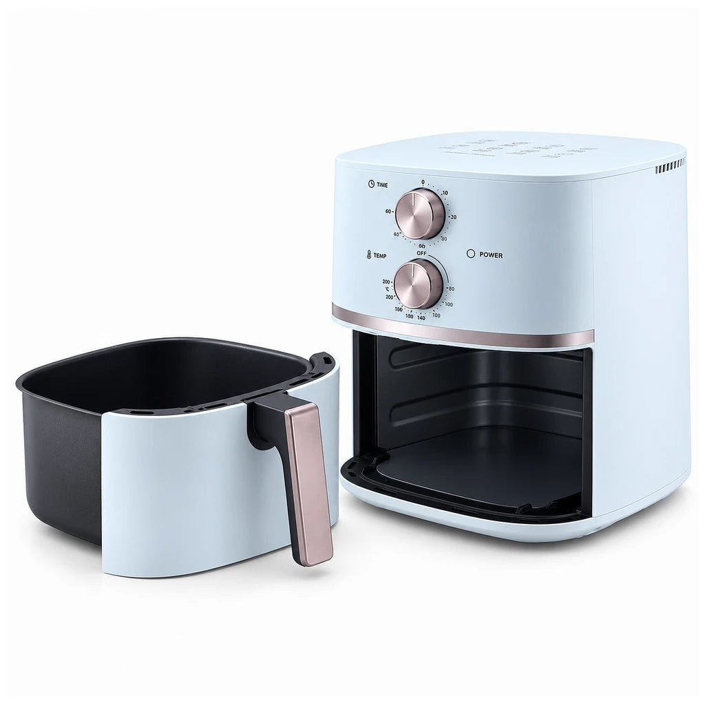 Danny Home Electric Air Fryer With Timer & Temperature Dials - White & Black