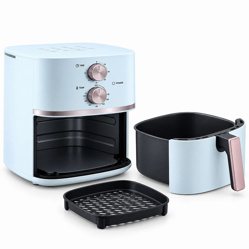 Danny Home Electric Air Fryer With Timer & Temperature Dials - White & Black