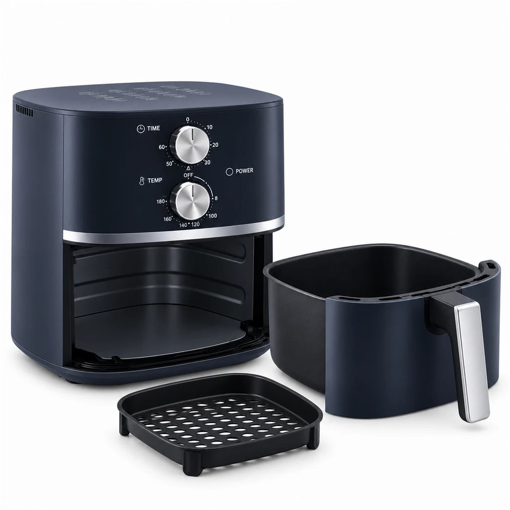 Danny Home Electric Air Fryer With Timer & Temperature Dials - White & Black