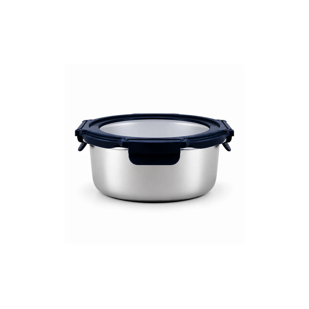 Danny Home 1000 ml Stainless Steel Food Container With Snap-Lock Glass Lid