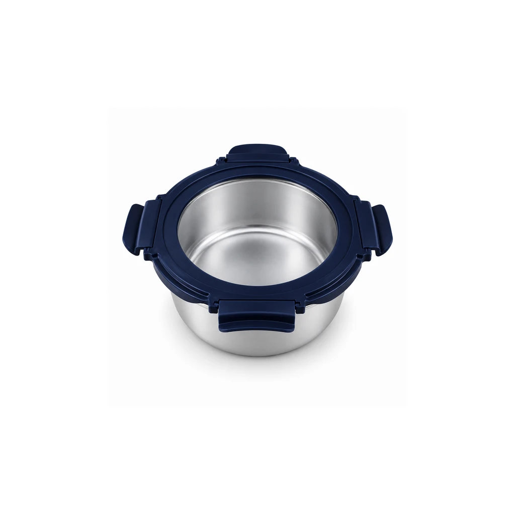 Danny Home 1000 ml Stainless Steel Food Container With Snap-Lock Glass Lid