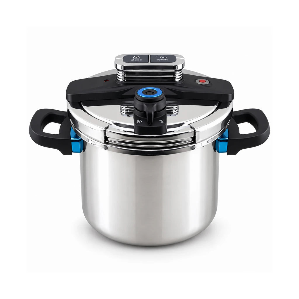 7-Liter Stainless Steel Pressure Cooker With Locking Lid & Twin Handles