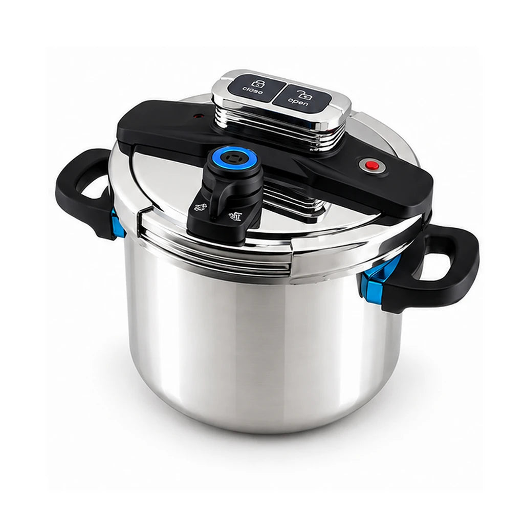 7-Liter Stainless Steel Pressure Cooker With Locking Lid & Twin Handles