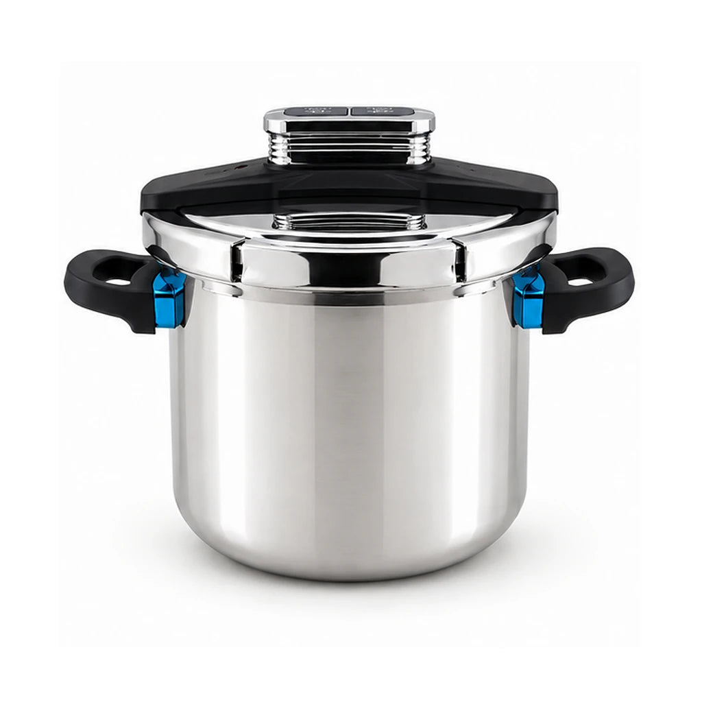 7-Liter Stainless Steel Pressure Cooker With Locking Lid & Twin Handles
