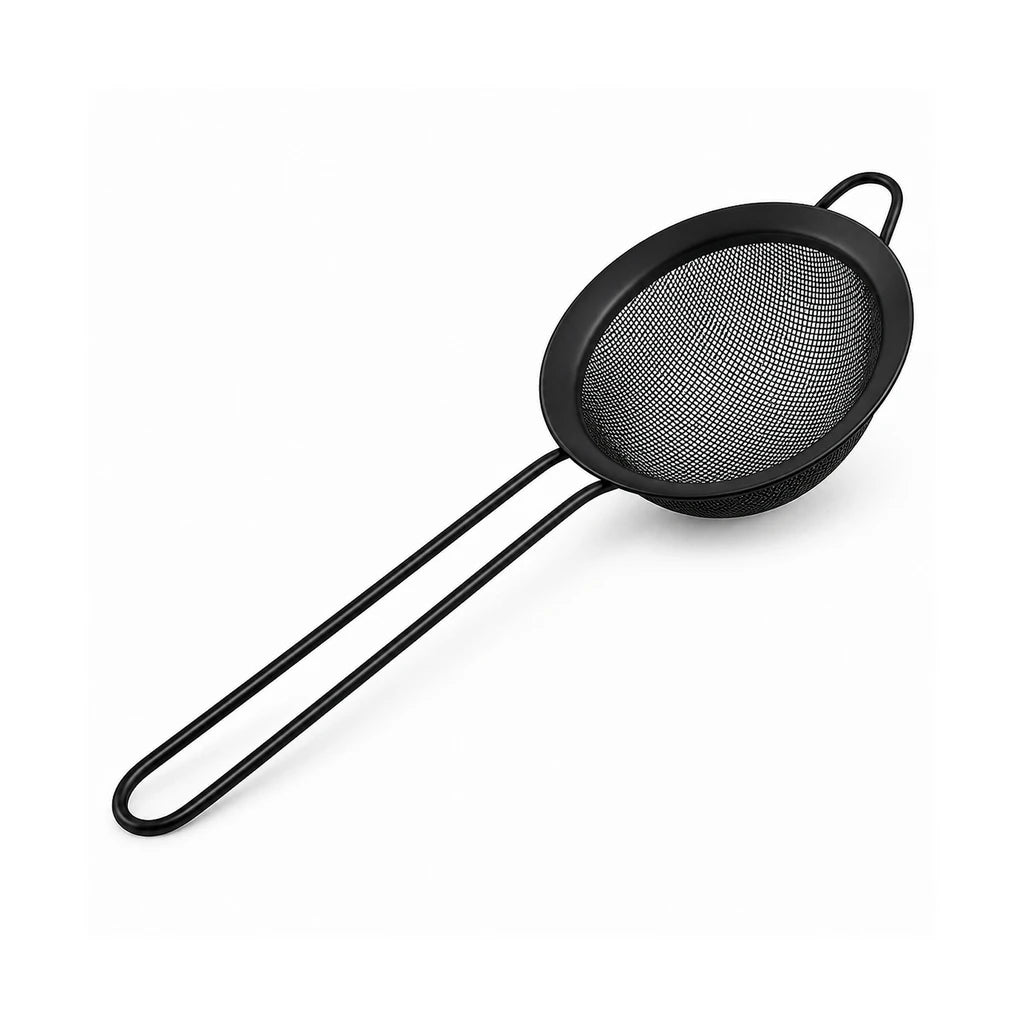 Shengya Black Zinc & Plastic Mesh Tea Strainer - 10–18 cm