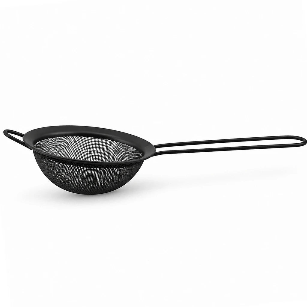 Shengya Black Zinc & Plastic Mesh Tea Strainer - 10–18 cm