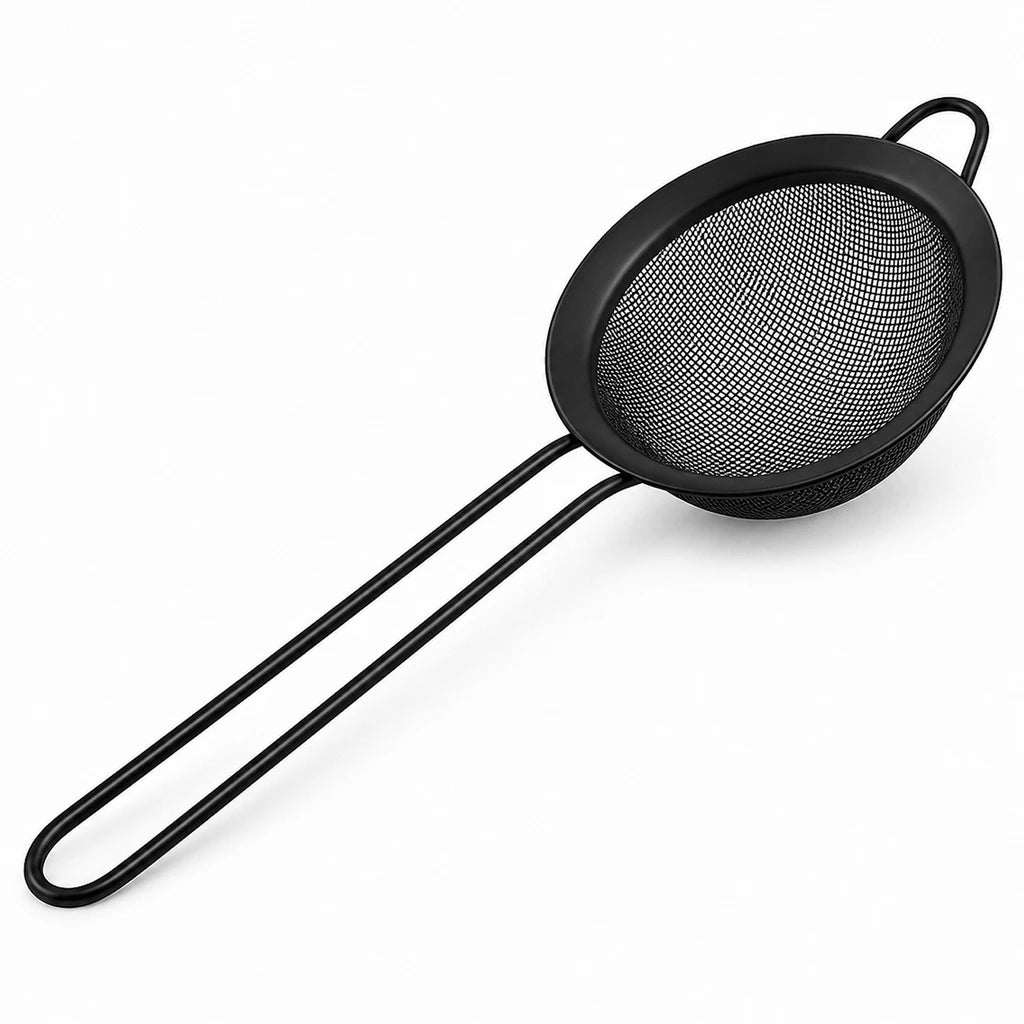Shengya Black Zinc & Plastic Mesh Tea Strainer - 10–18 cm