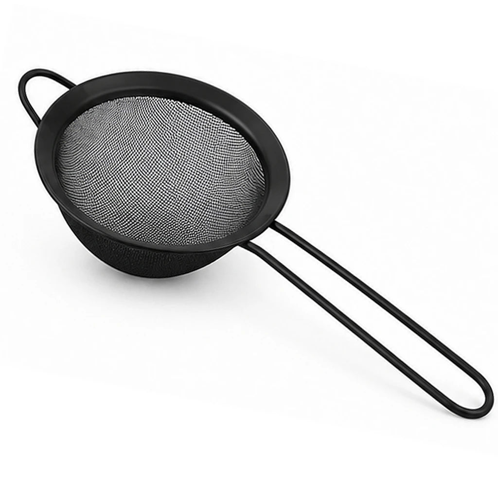 Shengya Black Zinc & Plastic Mesh Tea Strainer - 10–18 cm