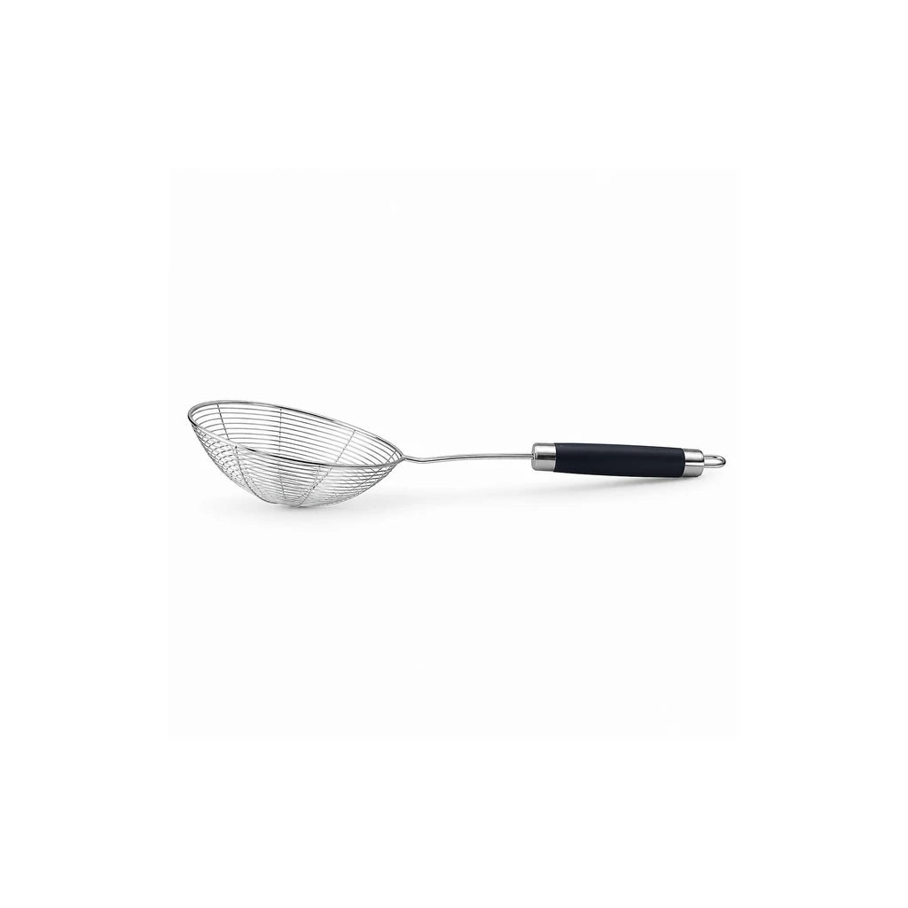 Shengya Stainless Steel Wire Fry Skimmer With Black Silicone Handle - 15, 17 & 19 cm
