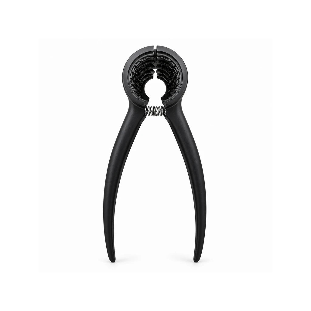 Shengya Black Zinc Nut Cracker With Spring & Ridged Round Jaws