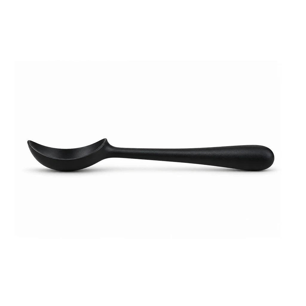 Shengya 8-Inch Black Plastic Ice Cream Scooper With Curved Bowl