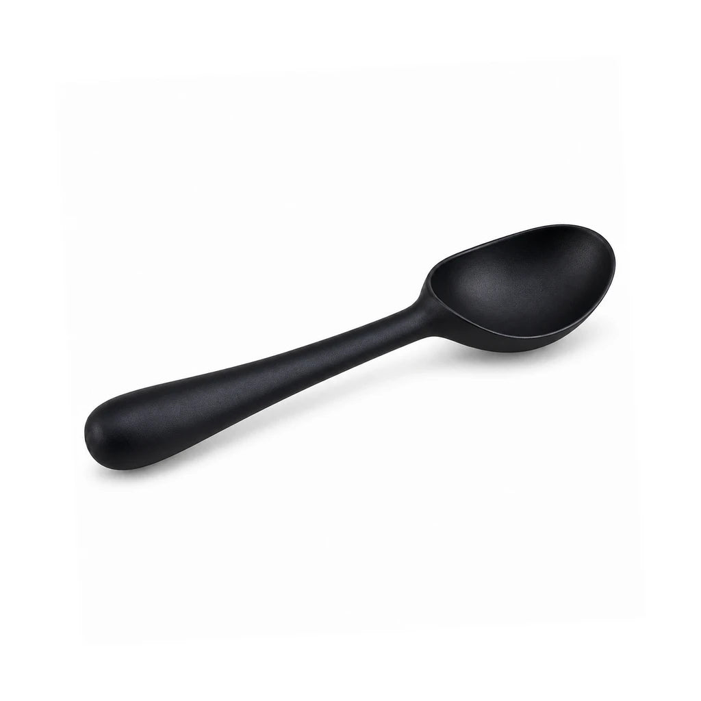 Shengya 8-Inch Black Plastic Ice Cream Scooper With Curved Bowl