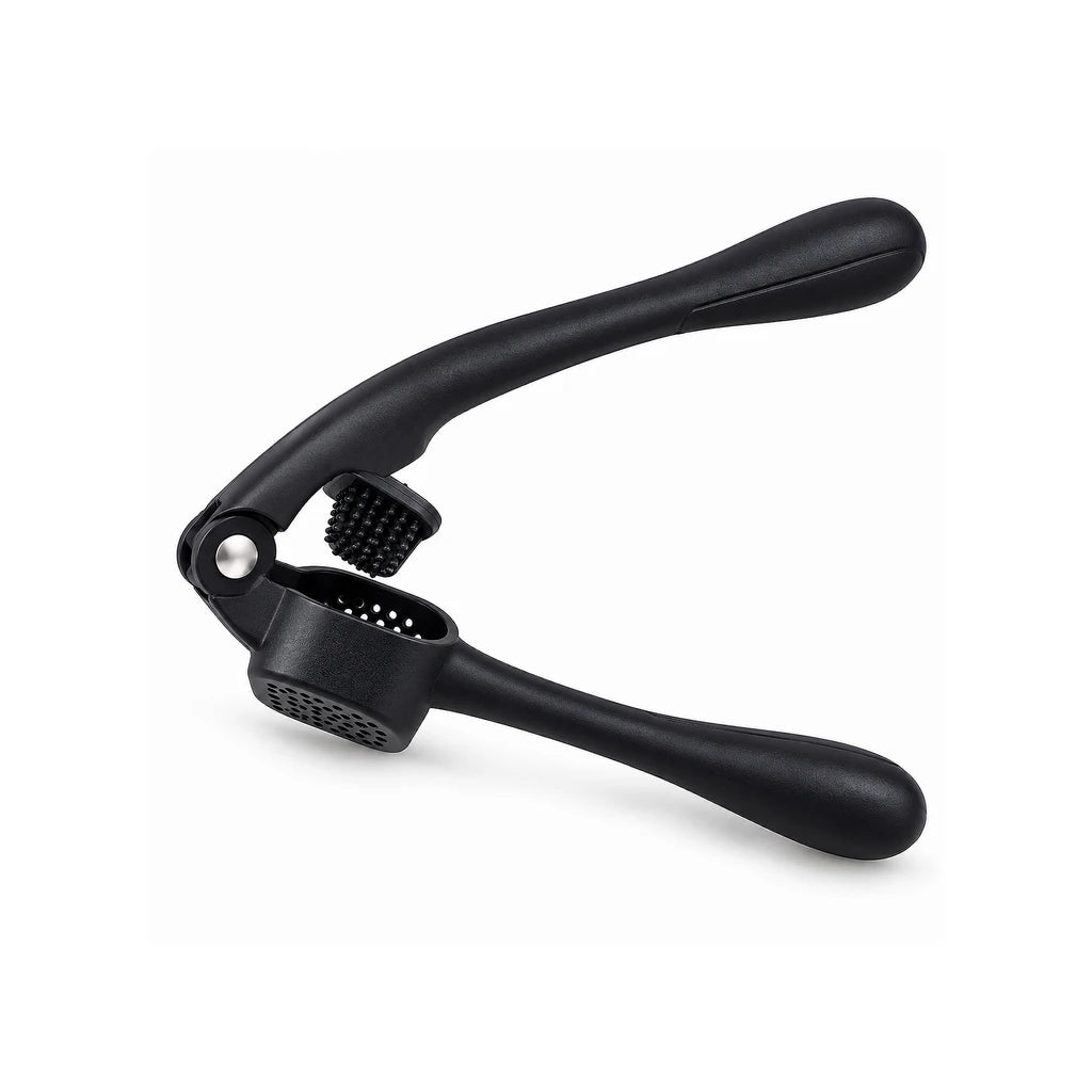 Shengya 11-Inch Black Zinc Garlic Press With Plastic Handles