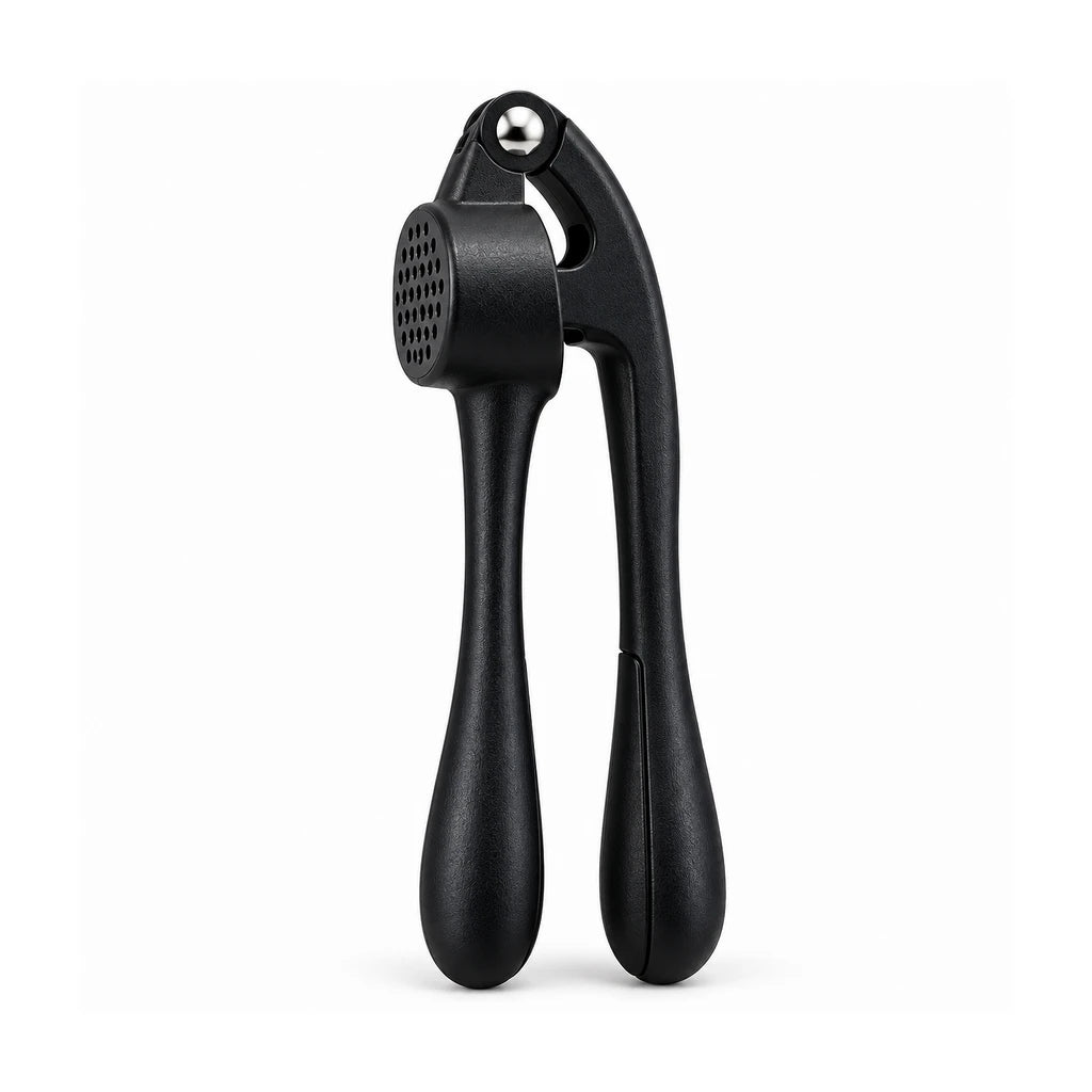 Shengya 11-Inch Black Zinc Garlic Press With Plastic Handles