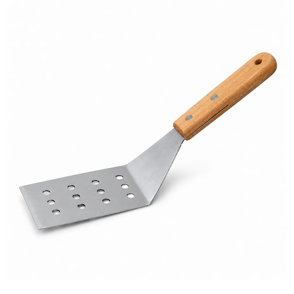 Shengya 11-Inch Perforated Stainless Steel Food Lifter With Wooden Handle