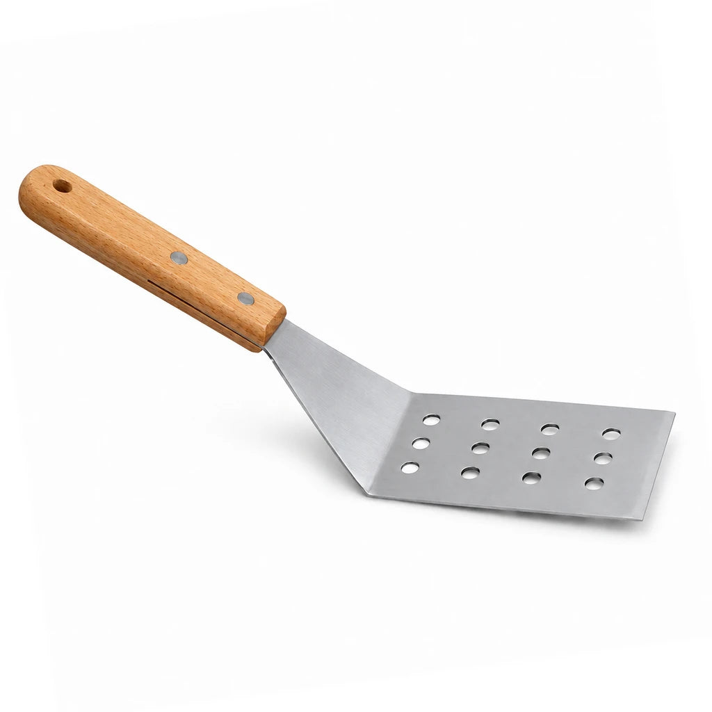 Shengya 11-Inch Perforated Stainless Steel Food Lifter With Wooden Handle