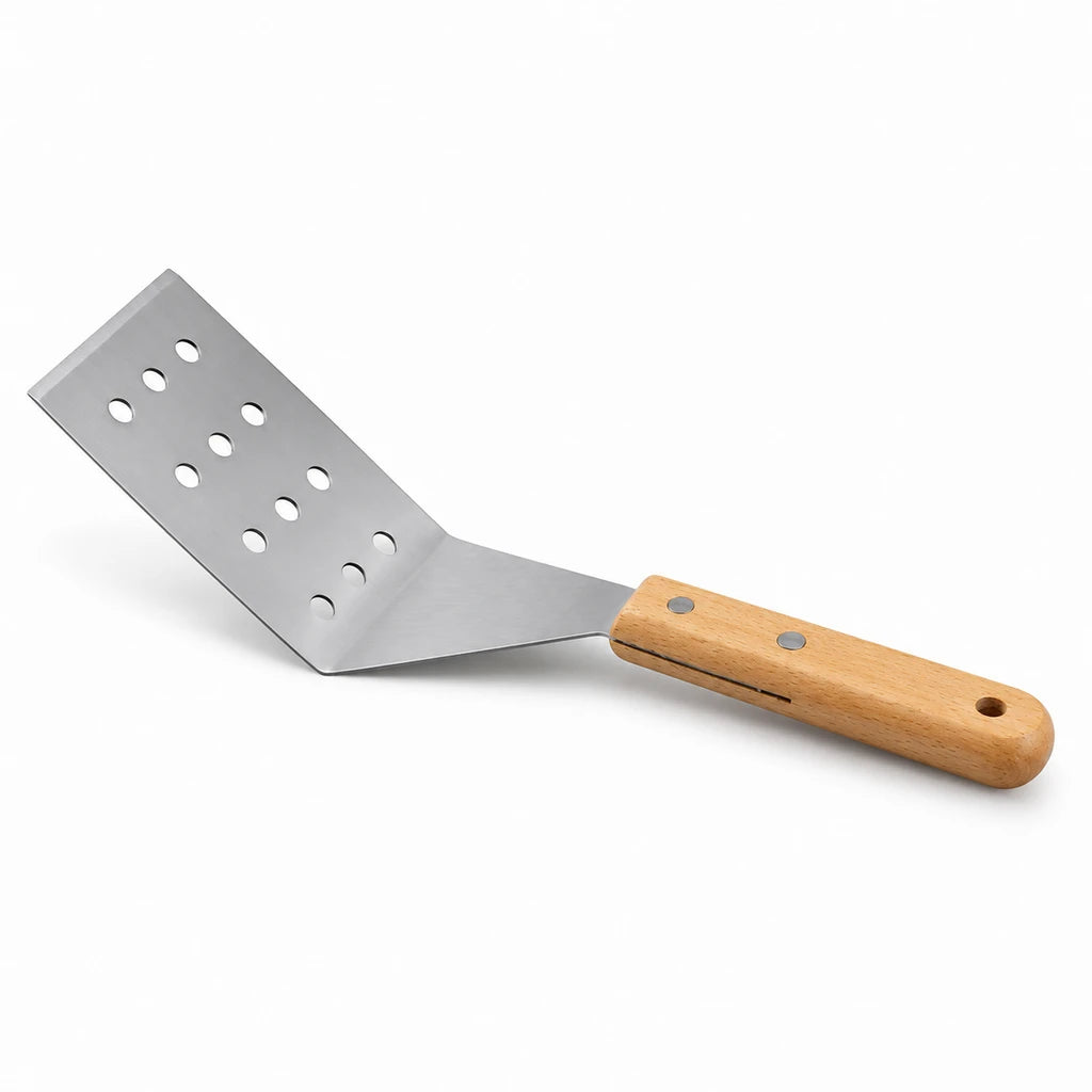 Shengya 11-Inch Perforated Stainless Steel Food Lifter With Wooden Handle