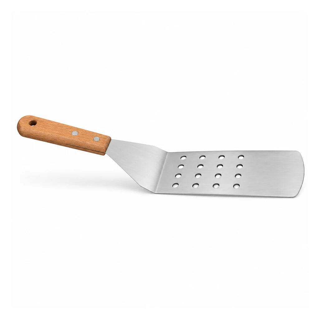 Shengya 14-Inch Perforated Stainless Steel Food Lifter With Wooden Handle