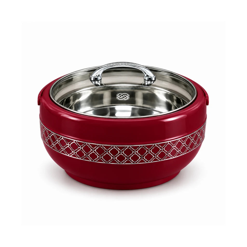 Brighton Graceware 4100 ml Stainless Steel Hotpot With Clear Lid & Side Handles