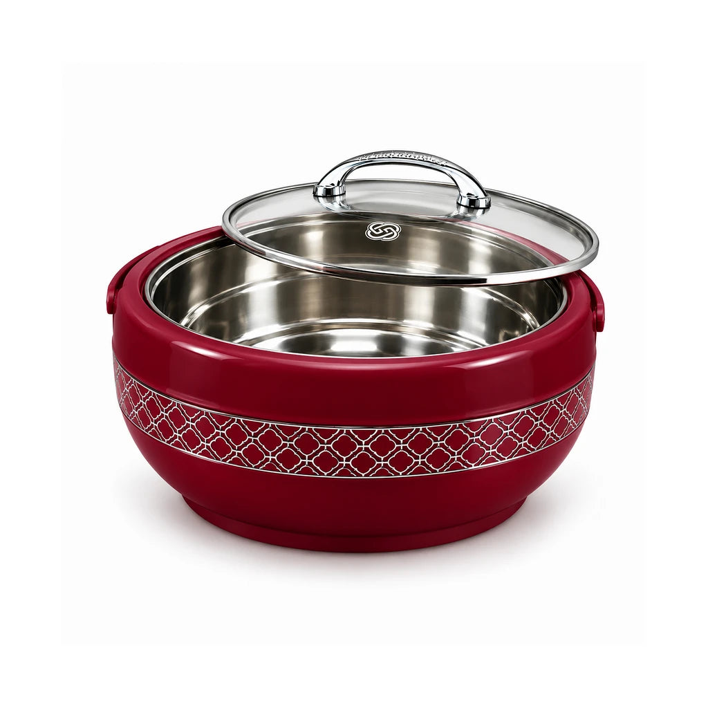 Brighton Graceware 4100 ml Stainless Steel Hotpot With Clear Lid & Side Handles