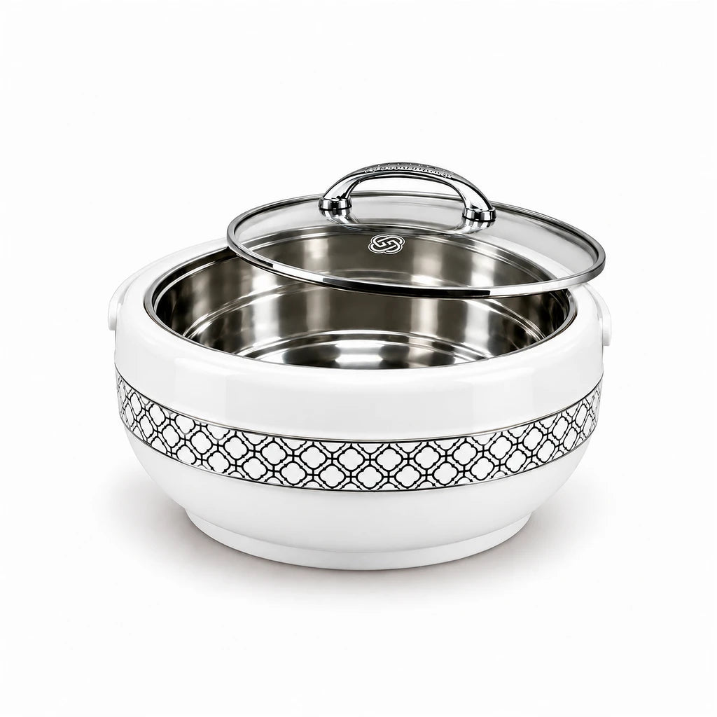Brighton Graceware 4100 ml Stainless Steel Hotpot With Clear Lid & Side Handles