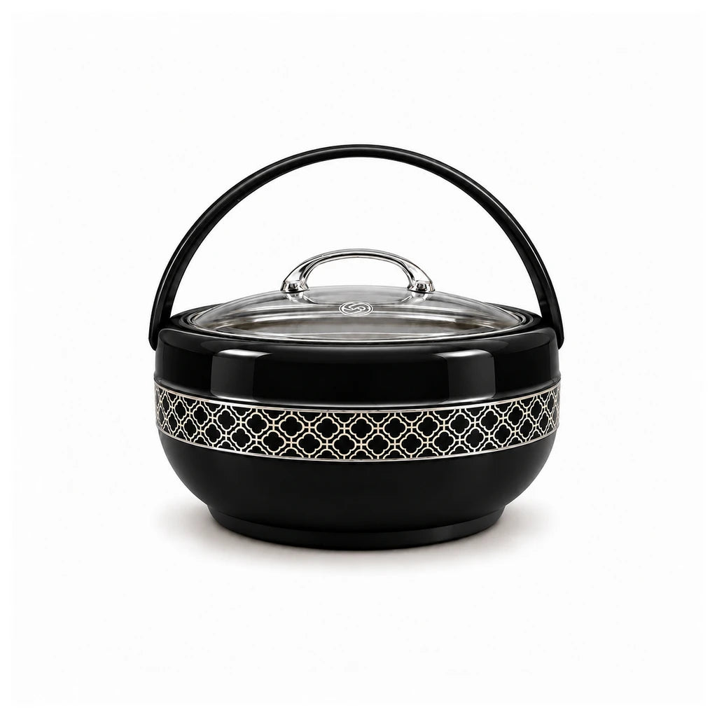 Brighton Graceware 4100 ml Stainless Steel Hotpot With Clear Lid & Side Handles