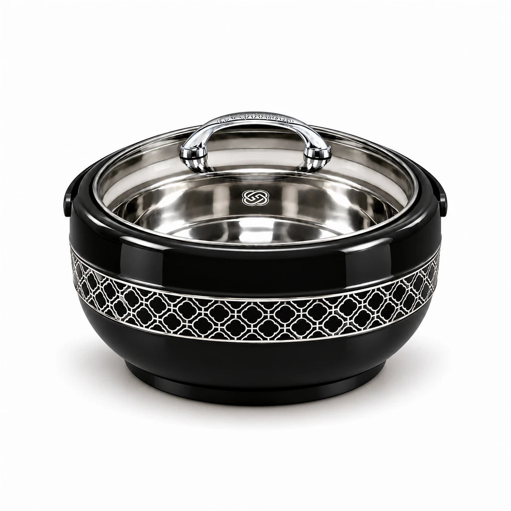 Brighton Graceware 4100 ml Stainless Steel Hotpot With Clear Lid & Side Handles