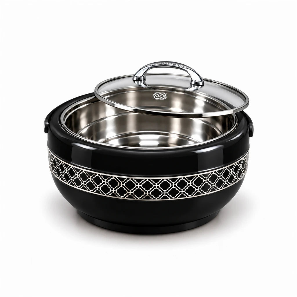 Brighton Graceware 4100 ml Stainless Steel Hotpot With Clear Lid & Side Handles