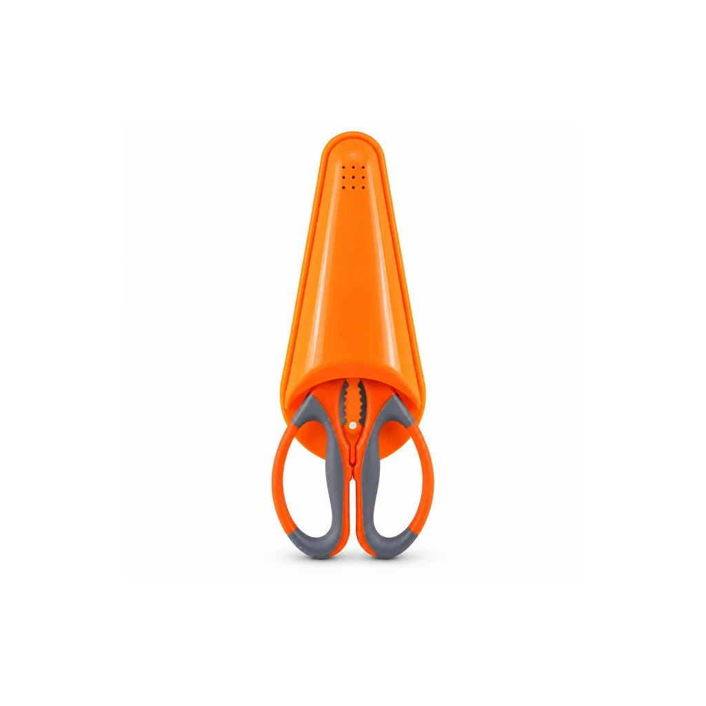 Star Stainless Steel Kitchen Scissors With Orange & Grey Handles and Cap