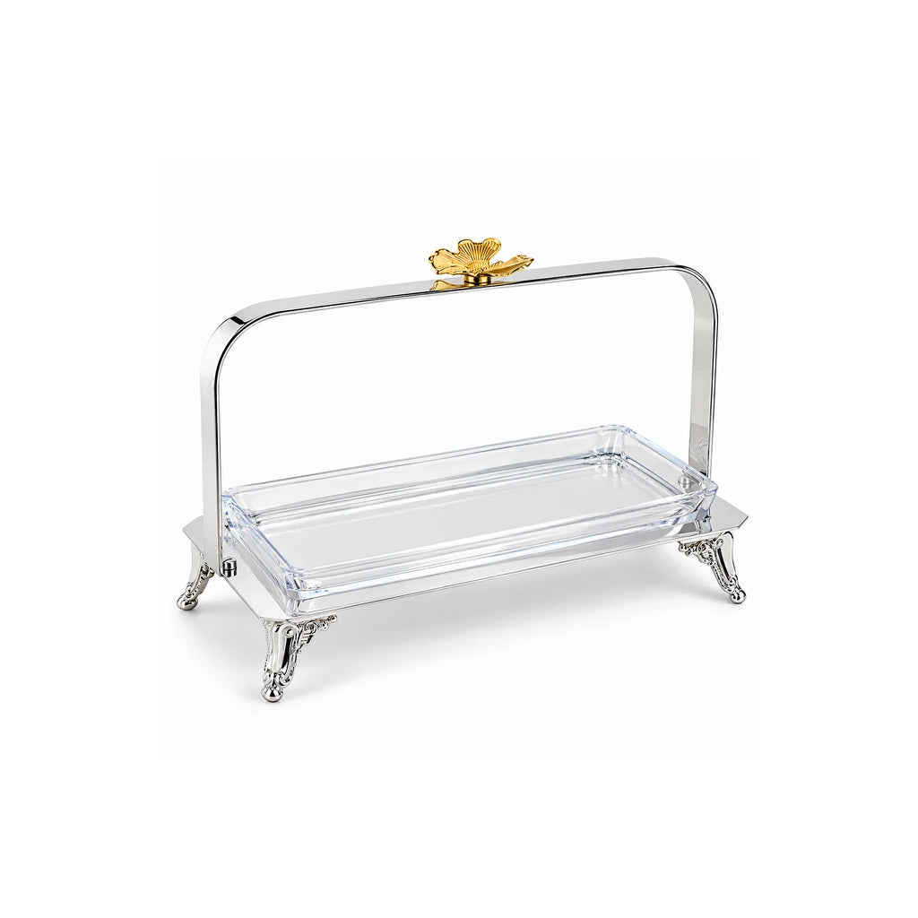Rectangular Glass Serving Dish with Stainless Steel Platter