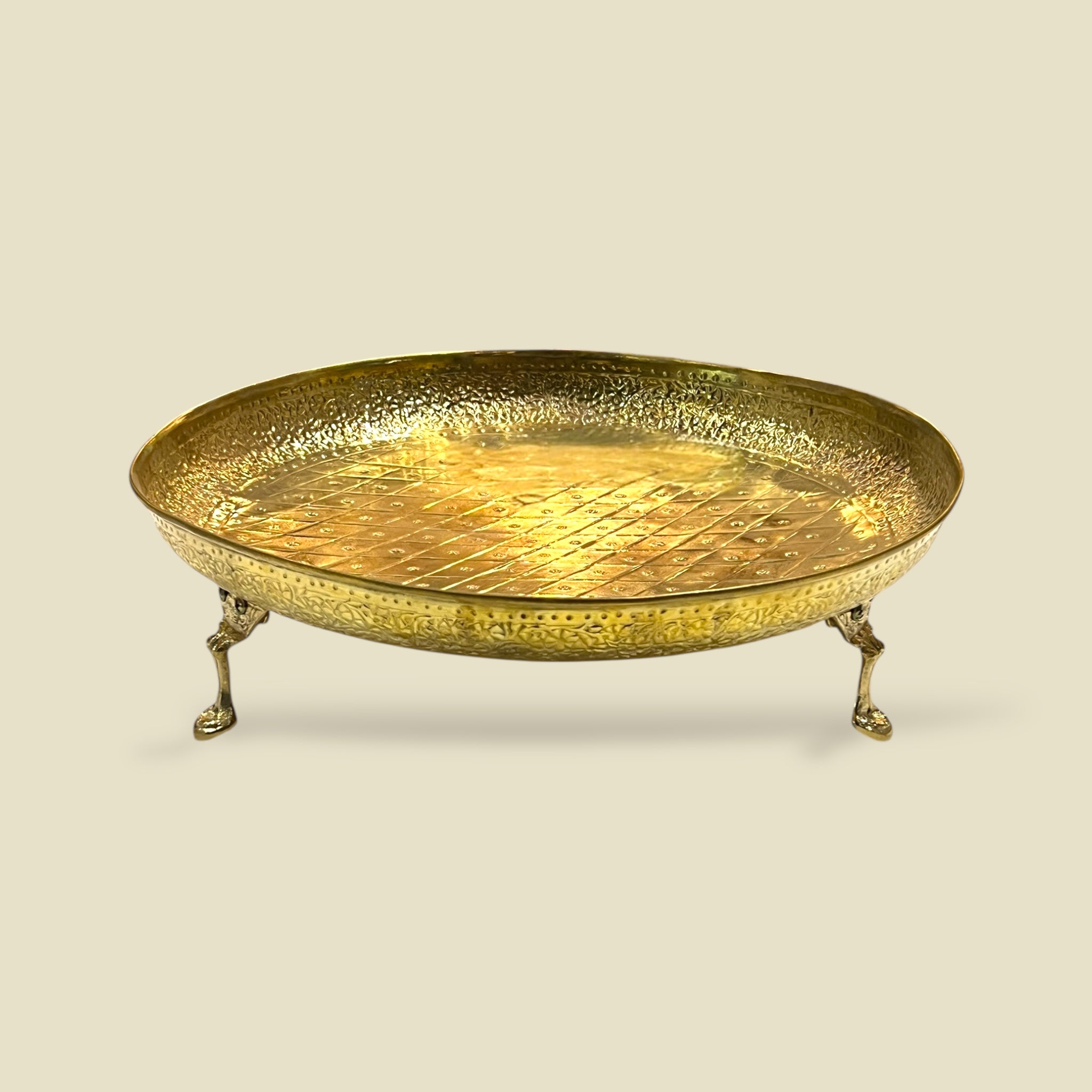 Handcrafted Serving Footed Platters Golden