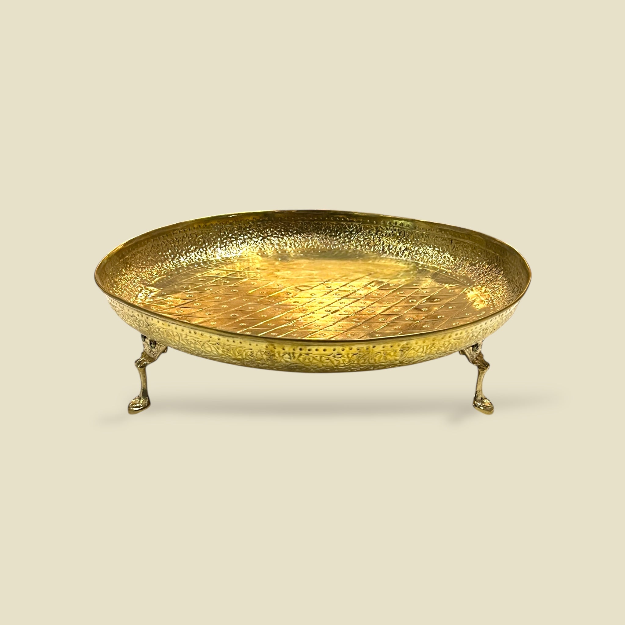 Handcrafted Serving Footed Platters Golden