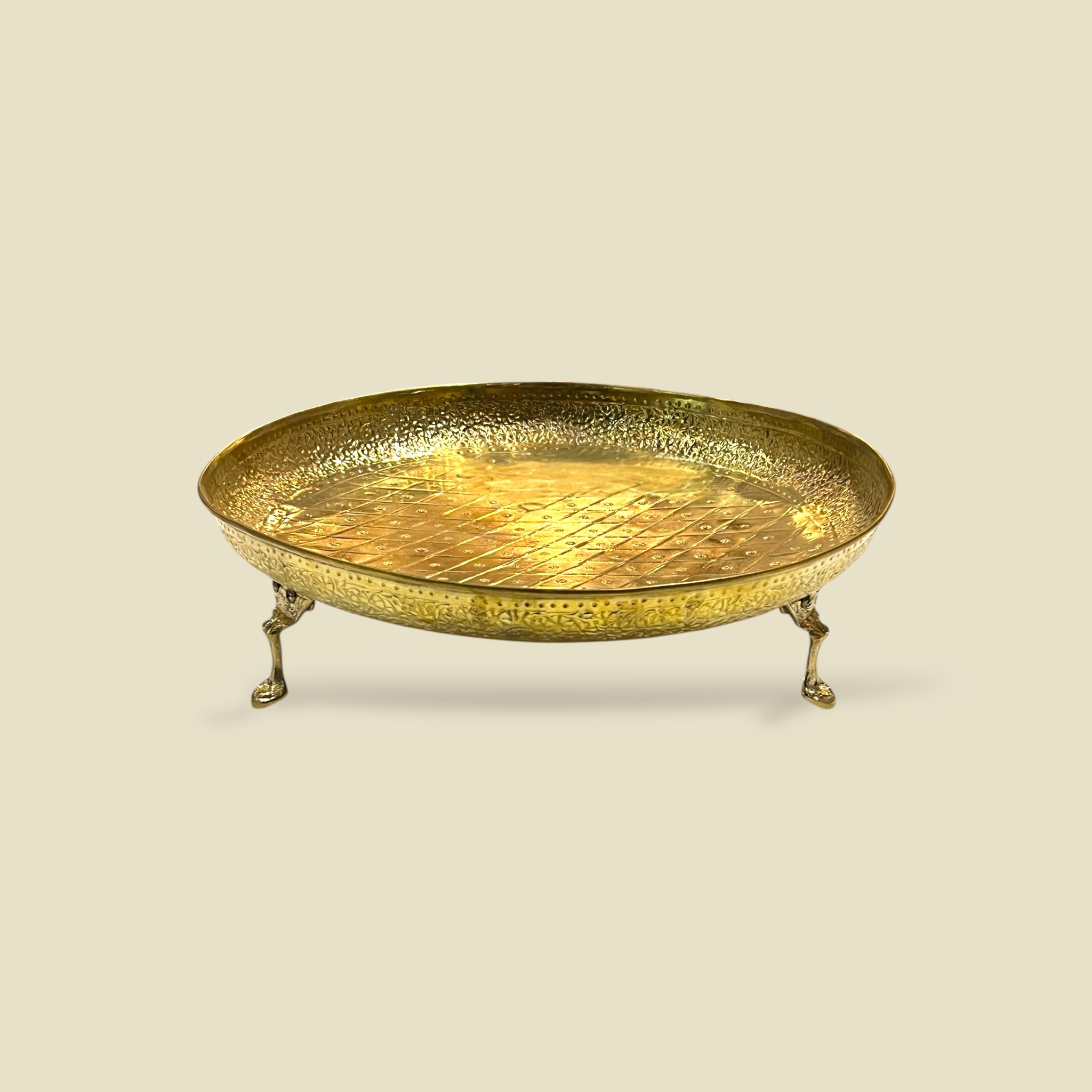 Handcrafted Serving Footed Platters Golden