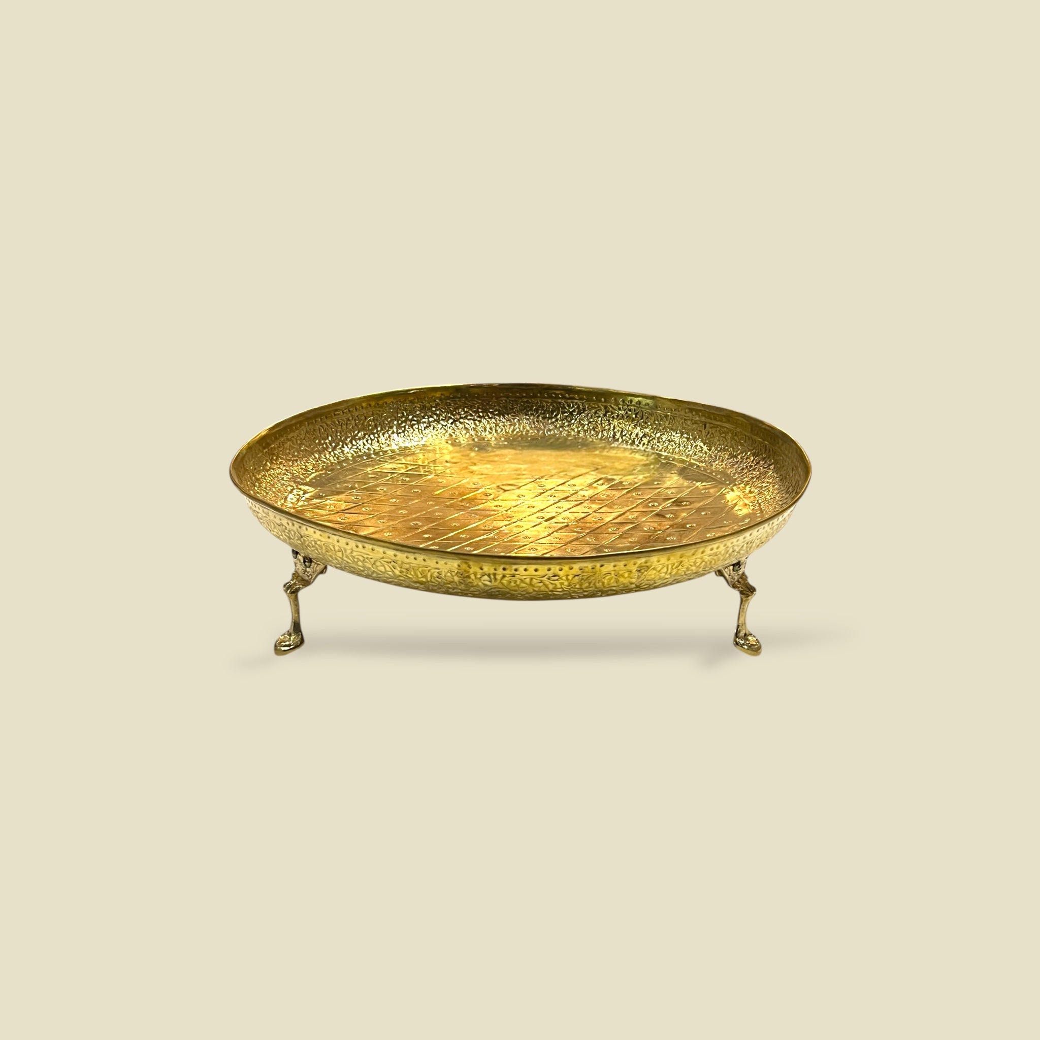 Handcrafted Serving Footed Platters Golden