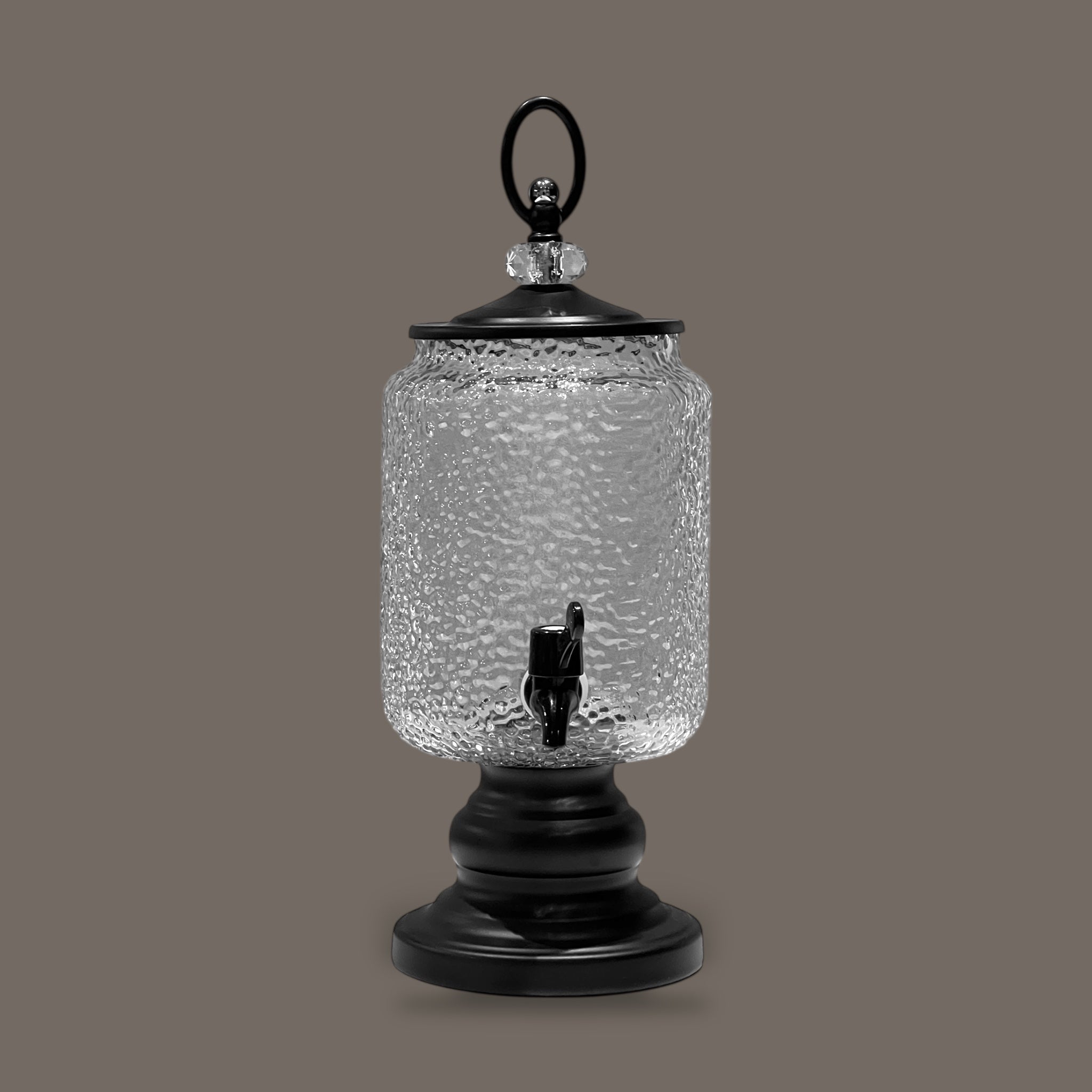 Fancy 4-Liter Glass Beverage Dispenser With Six Glasses