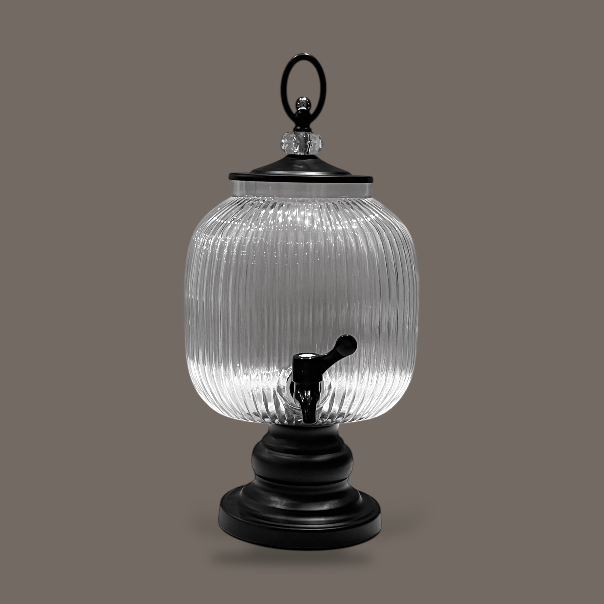 Fancy 5-Liter Glass Beverage Dispenser With Six Glasses