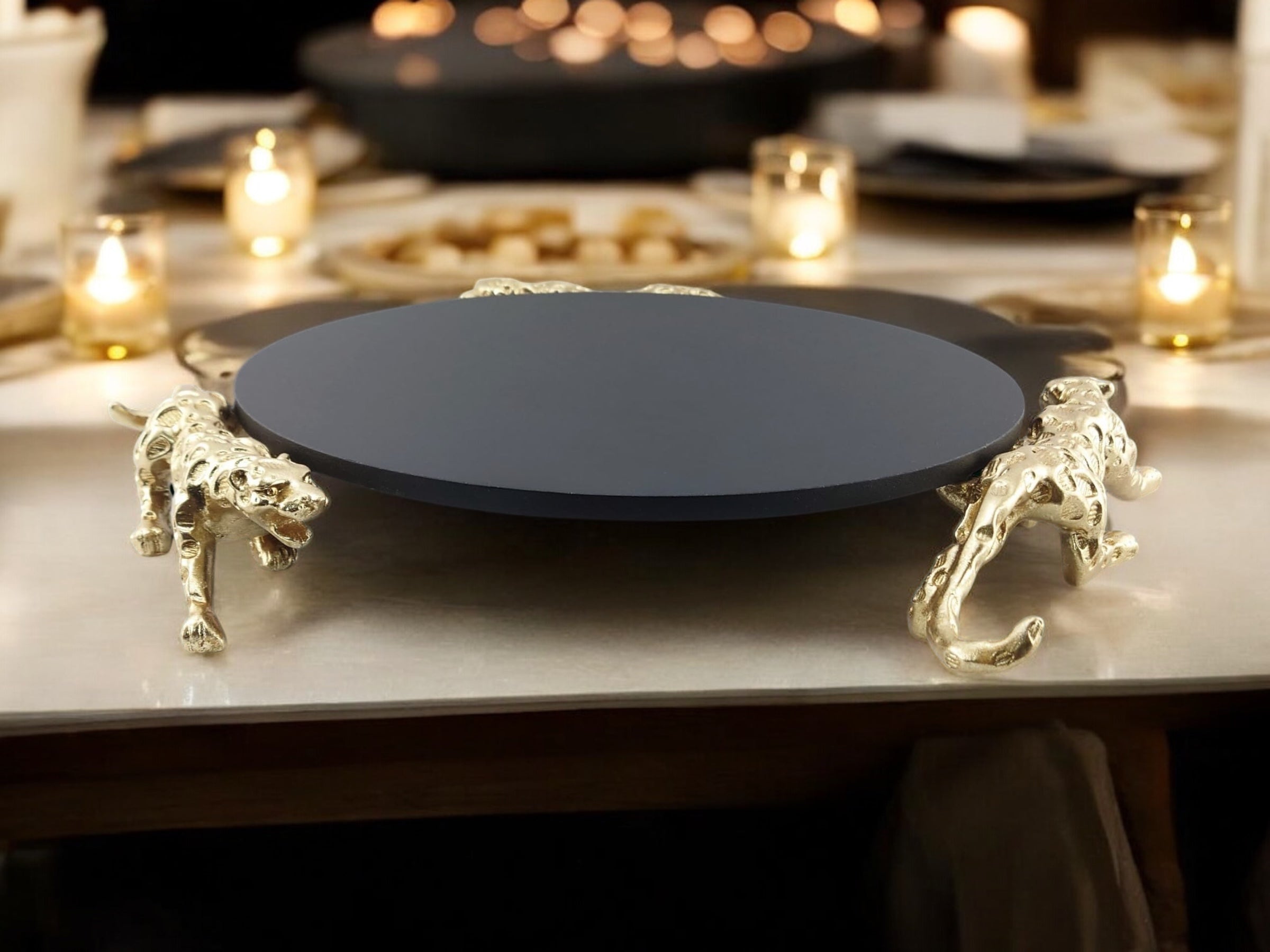 Leopard Round Platter 14"