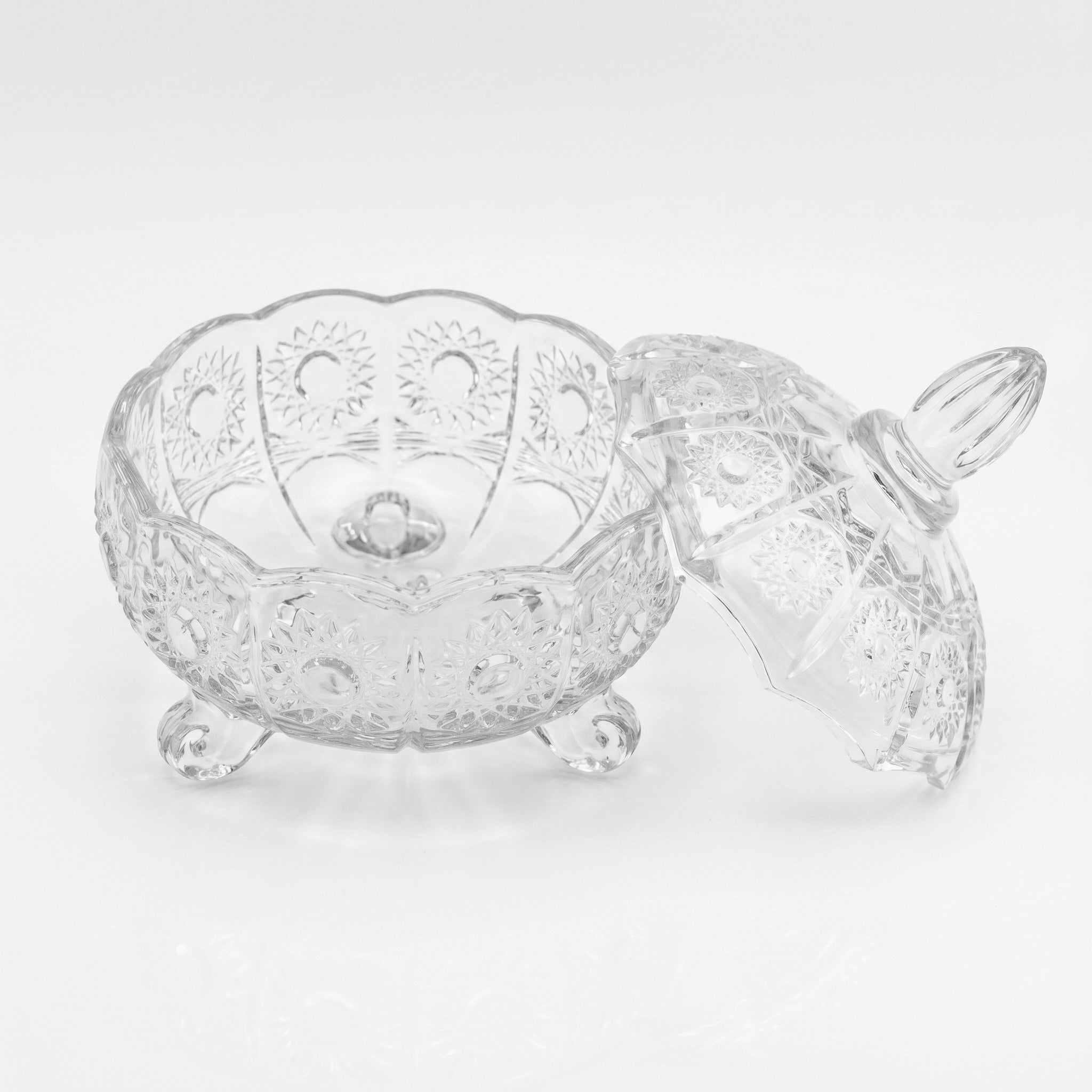 Delisoga Flower Pattern Glass Candy Bowl