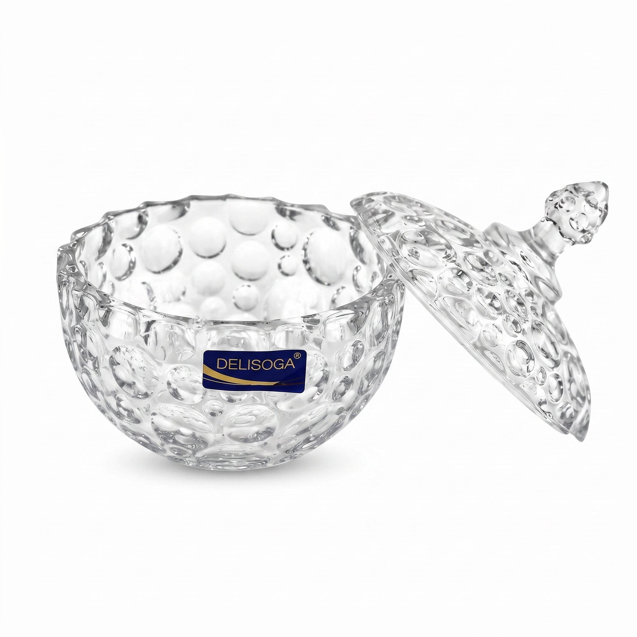 Delisoga Bubble Pattern Glass Candy Bowl