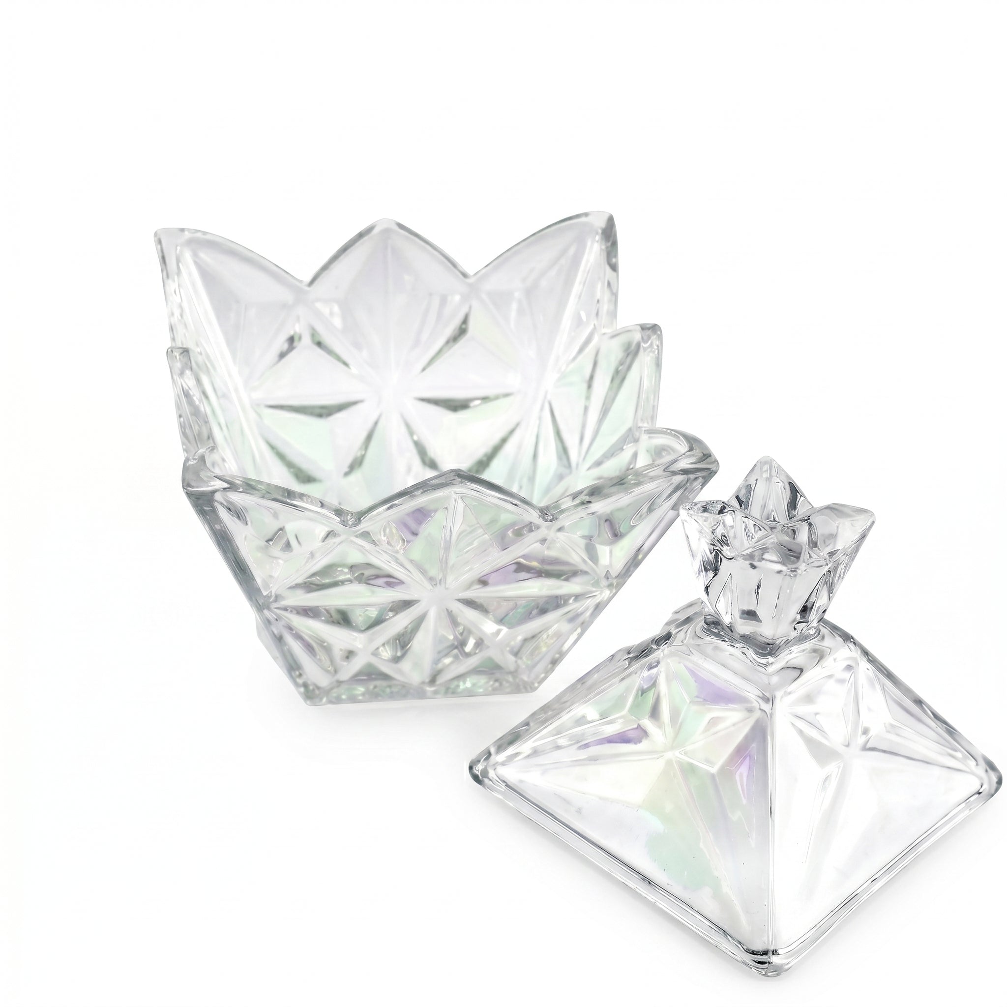 Delisoga Crystal Star Pattern Candy Bowl