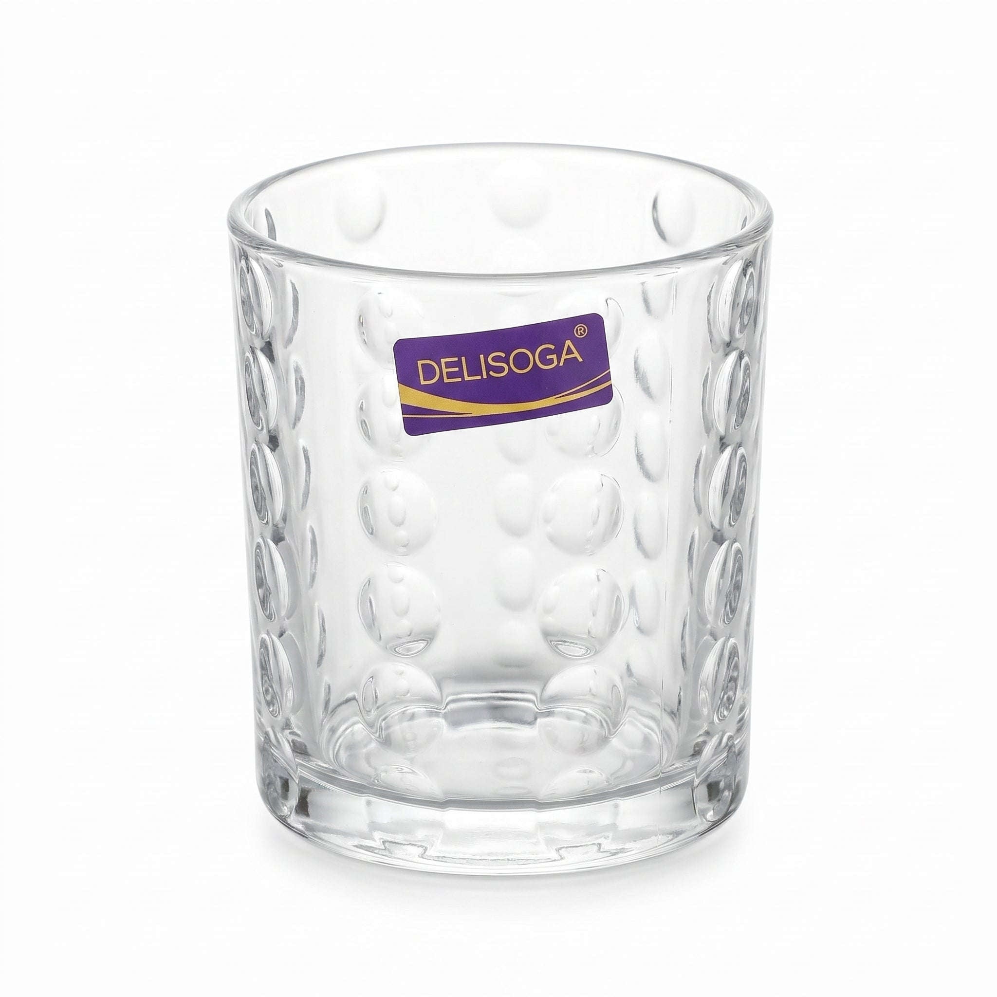 Delisoga 340 ml 6-Piece Bubble Pattern DOF Glass Set Kaka Bawa Sons