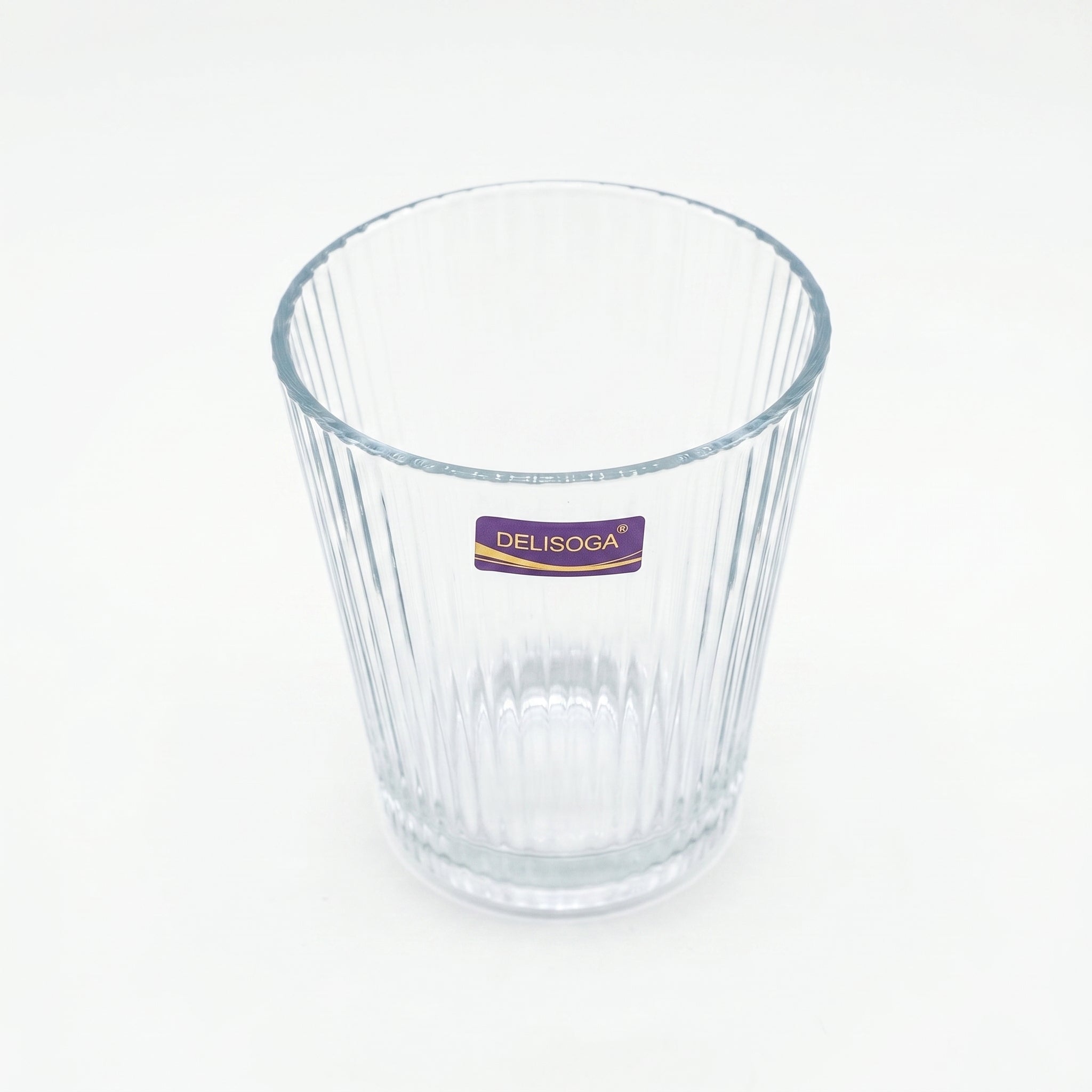Delisoga 335 ml 6-Piece Tapered Ribbed DOF Glass